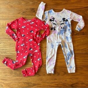 Disney x Gap Mickey Mouse Minnie Mouse Red w/ Stars & Tie Dye PJ Set x2 🐭